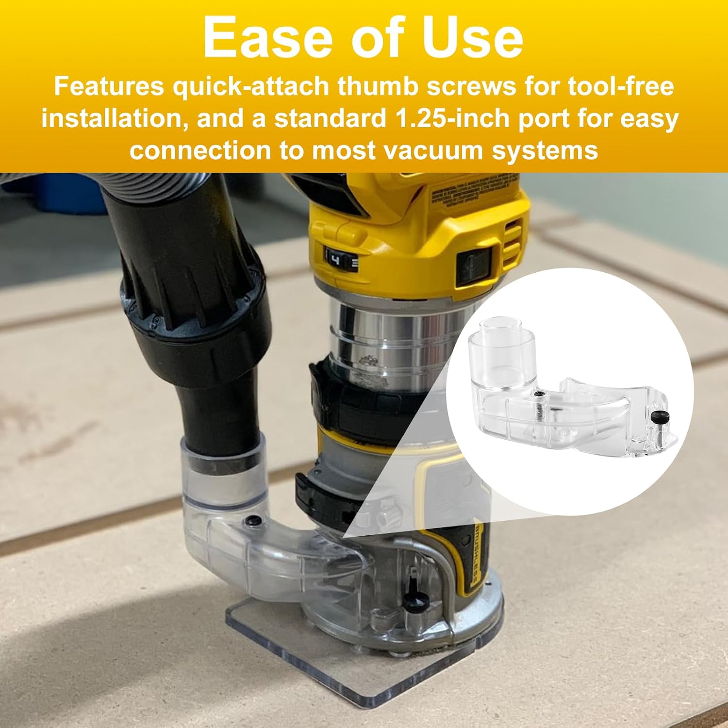 QQZ Router Dust Collection Adapter DNP615 for DEWALT Compact Router DWP611 DWP611PK