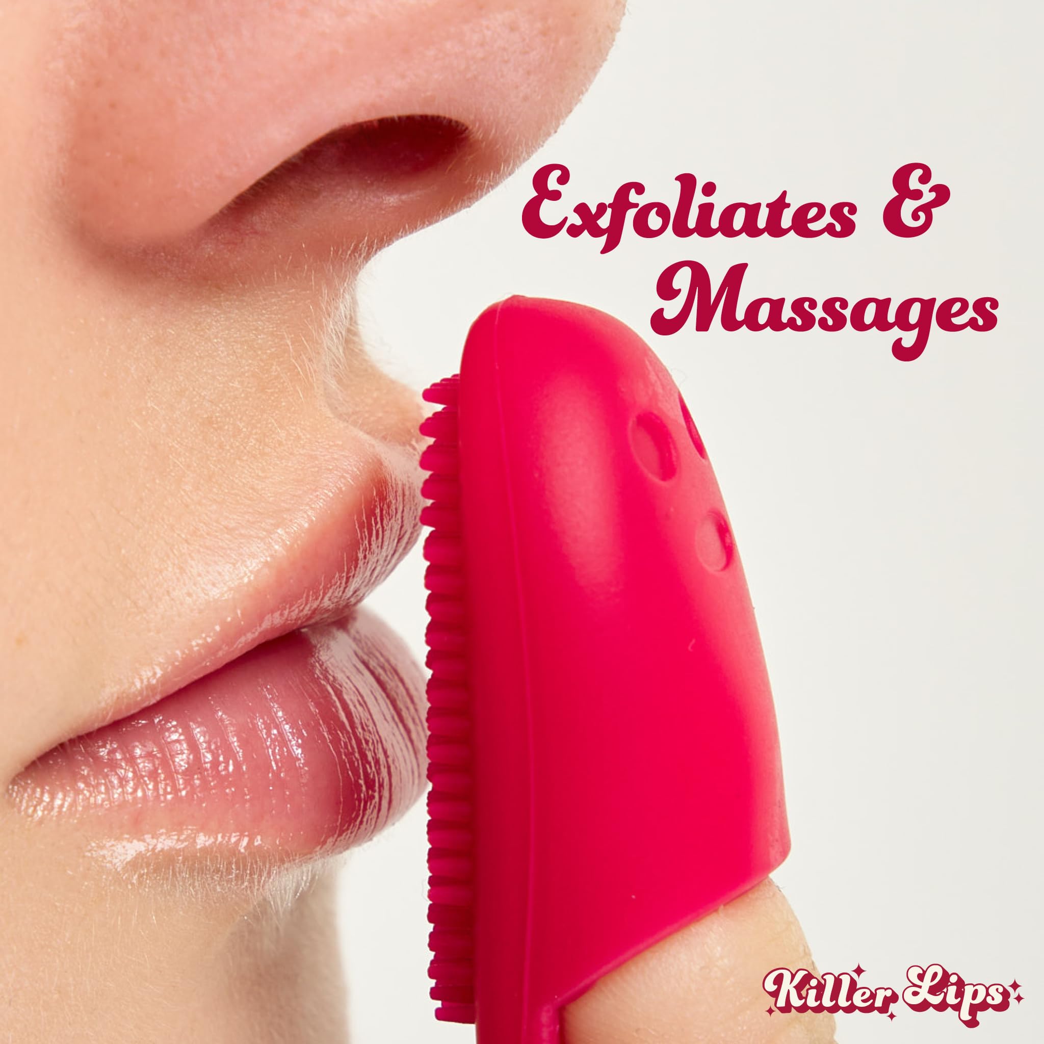 KILLER LIPS Scovolino per labbra e rossetti, Scrub lips, Silicone, Morbido, Rosso