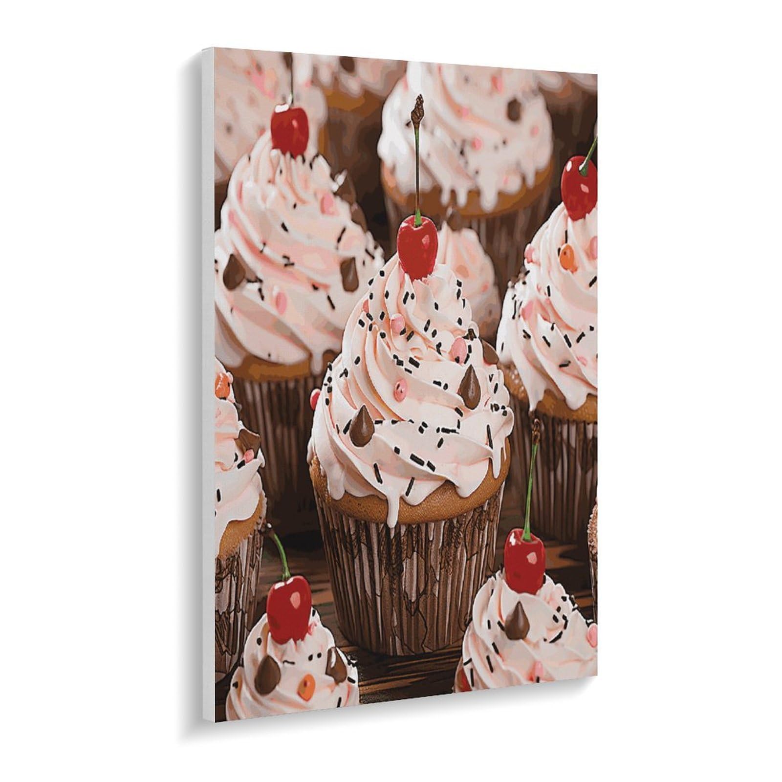 LPAGBCNU Malen nach Zahlen für Erwachsene und Muffins, Malen-nach-Zahlen-Set auf Leinwand, Acryl-Ölfarben, Malerei mit Pinseln, als Geschenk, Wanddekoration