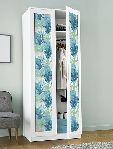 Miniatura 4 de Papel tapiz autoadhesivo Keilani verde azulado, NUS4975