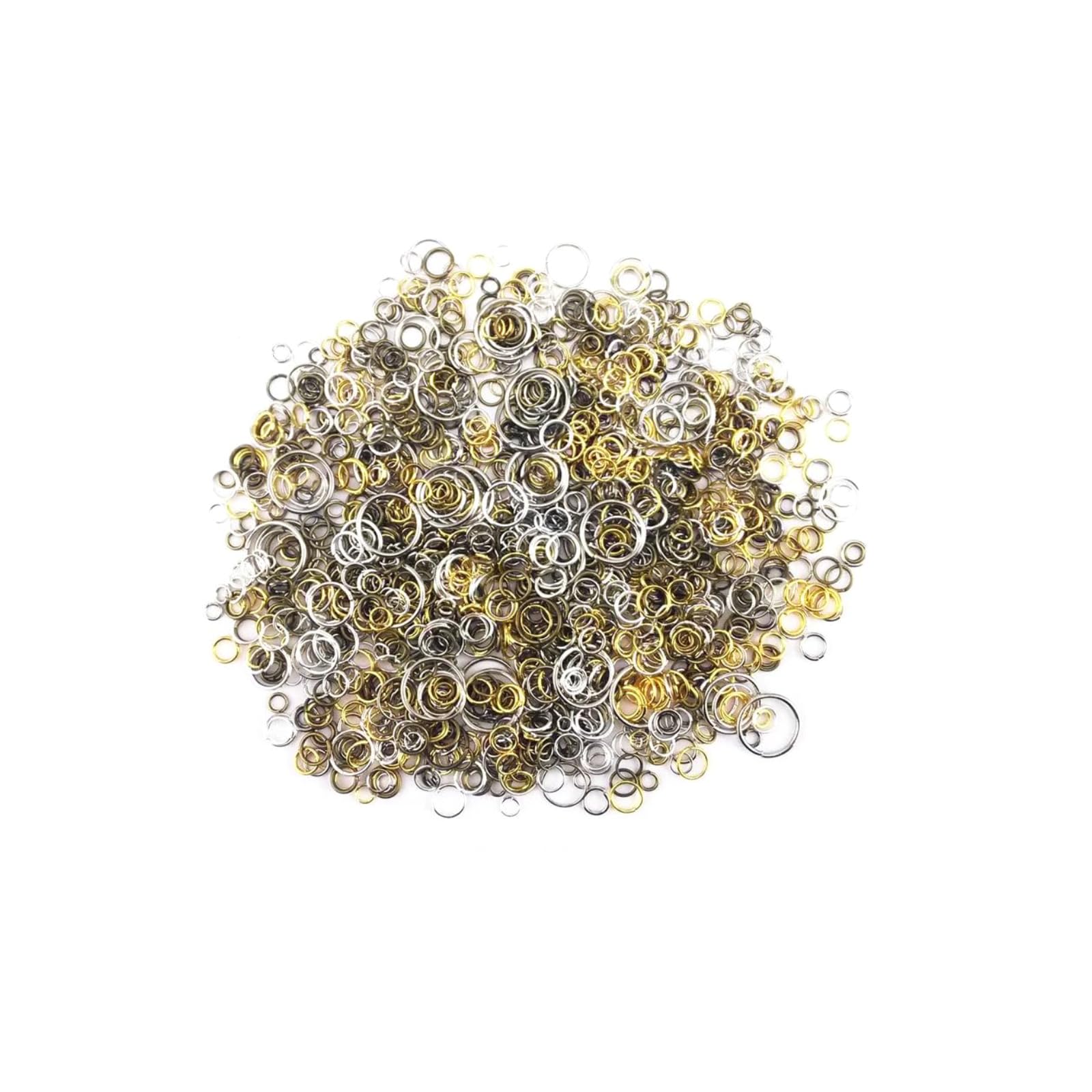 Photo 1 of ?100 Gram (Approx 1650pcs) Mixed Color and Size Assorted Antique Jump Ring Connector Link for Crafting, Jewelry Making Accessory