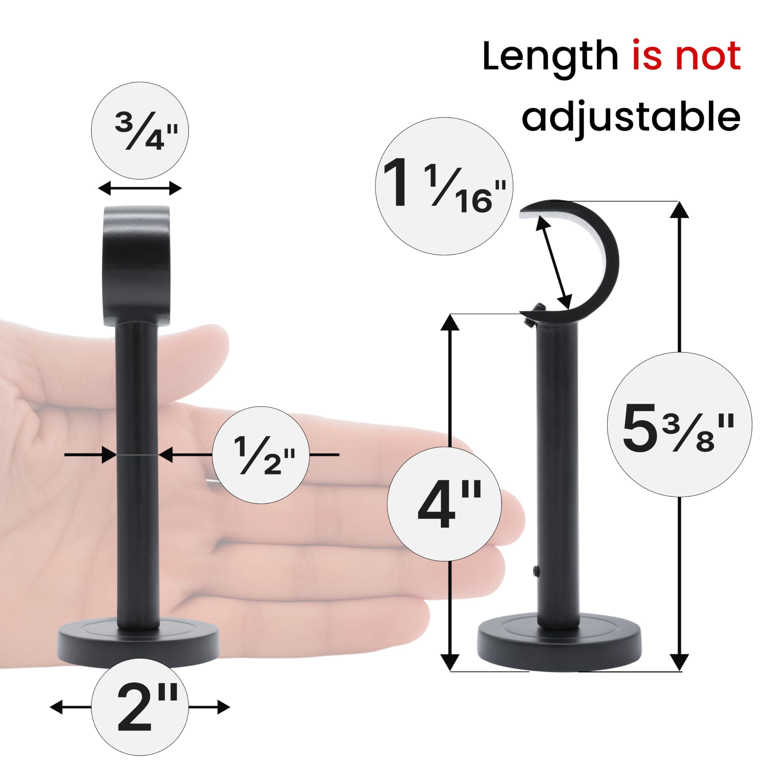 Extend Curtain Rods - Wall Brackets (2 Pack) -5
