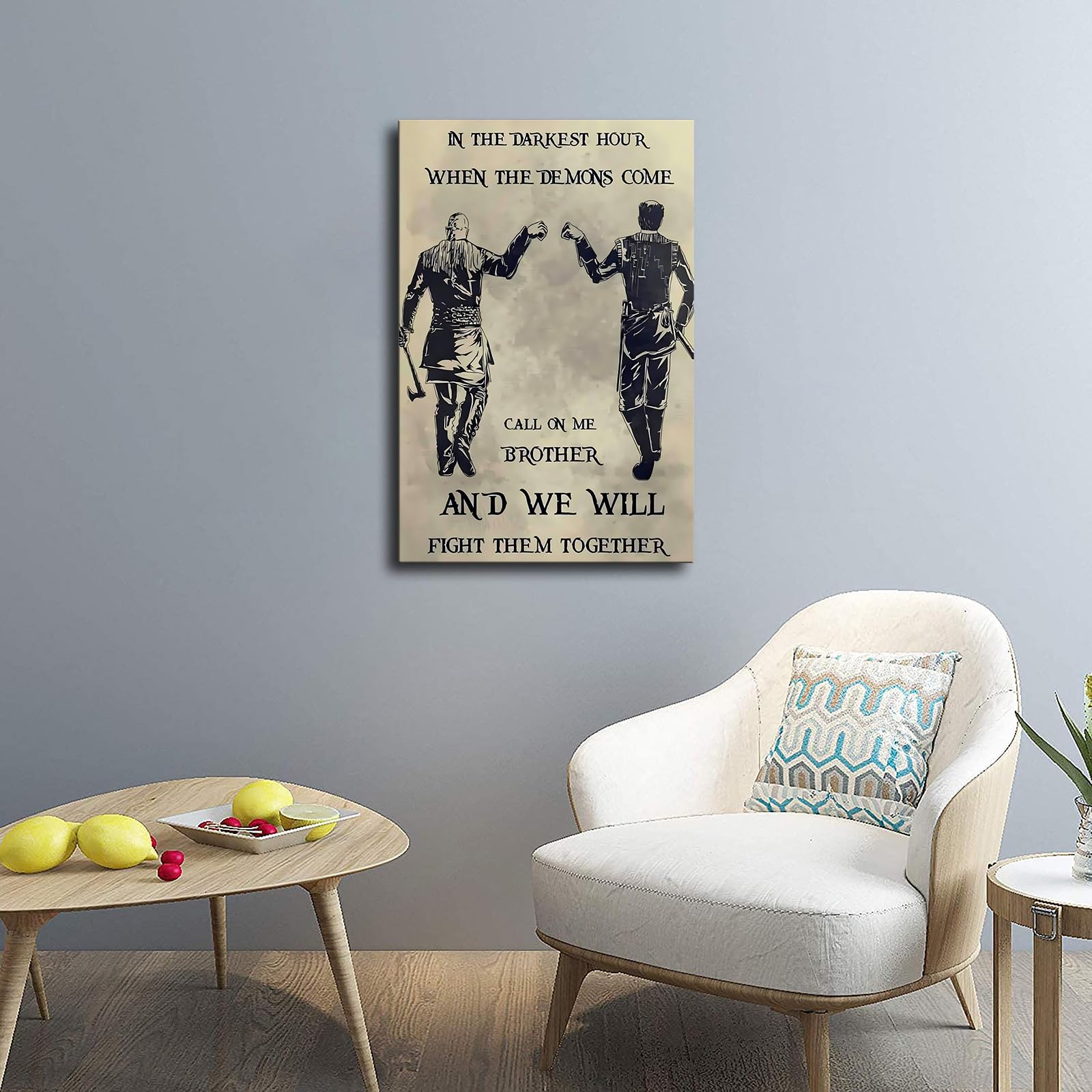 Targa In Metallo 20x30 Cm Con Scritta 'In The Darkest Hour When Demons Come Call On Me' - Decorazione Murale Vintage Per Casa, Bar, Ufficio