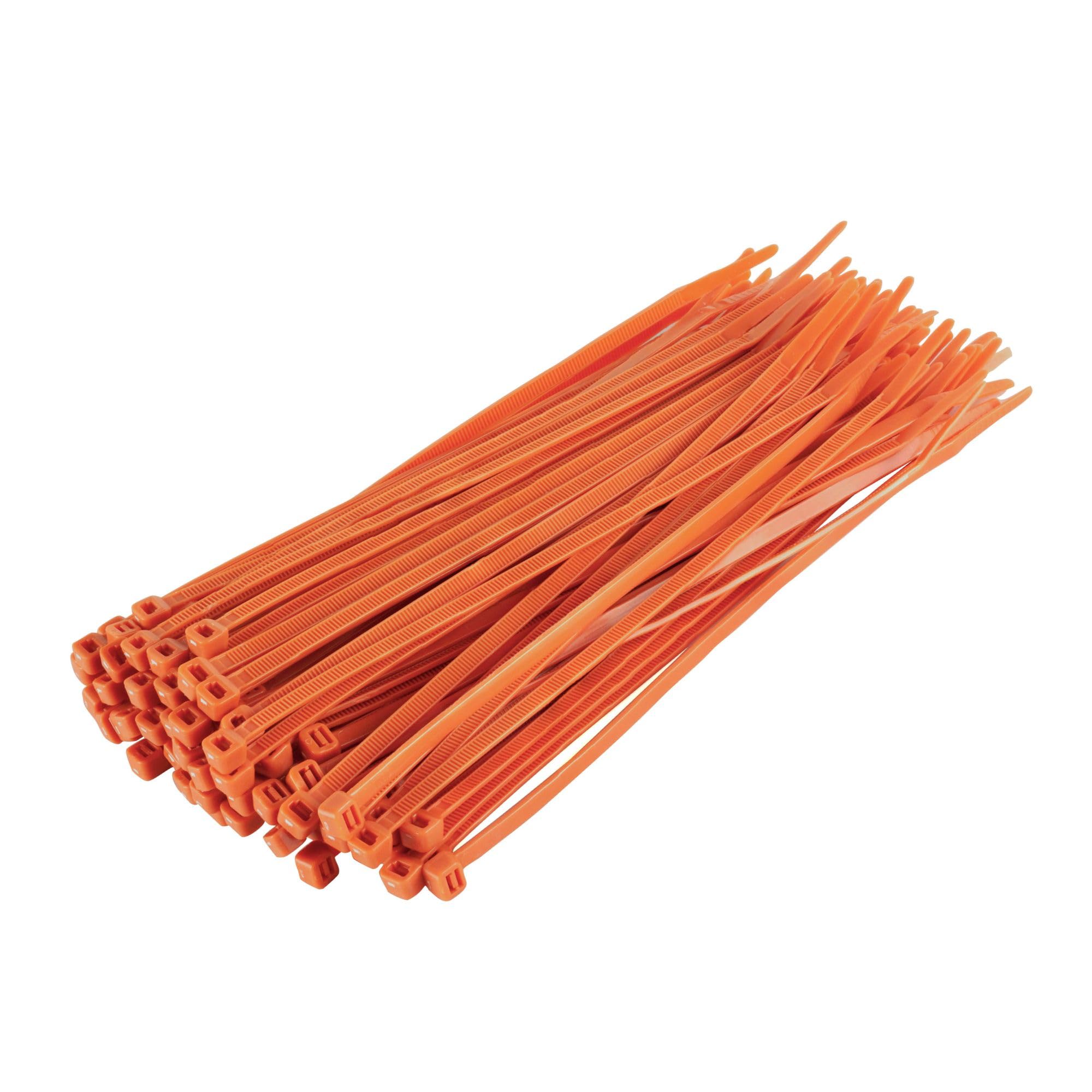 Gocableties Orange Cable Ties, 200mm x 2.5mm, Bulk Pack of 1000, 8” Premium Nylon Zip Ties, Multi-Purpose Plastic Tie Wraps, Secure Self-Locking Mechanism, for Home, Garden, Office and DIY — image 1