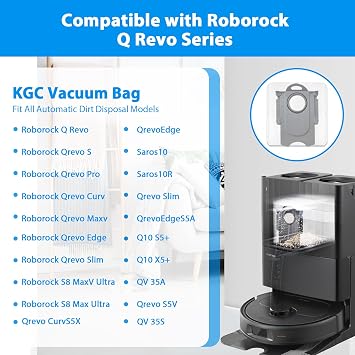 12 Pack Dust Bags for Roborock QV 35A/Qrevo S5V/ Qrevo S/Q Revo/ Saros10/ Saros10R / S8 MaxV Ultra/ S8 Max Ultra/Qrevo MaxV/Qrevo Pro/Qrevo Curv/Qrevo CurvS5X/ QrevoEdge/Qrevo Slim/Robot Vacuum