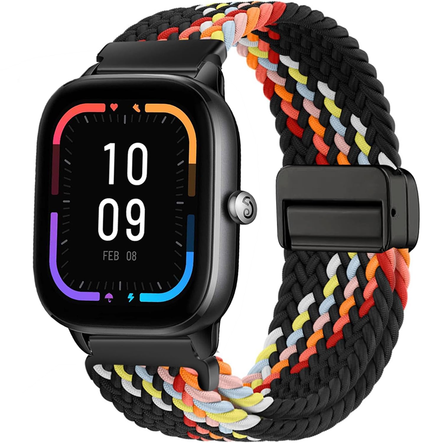 Issinlky Geflochtenes Nylonband für Amazfit GTS 4/4 Mini/3/2/2 Mini/2e/GTS, 20mm elastisches Armband für Amazfit Bip 3/3 pro/Bip U/U Pro/S/S Lite