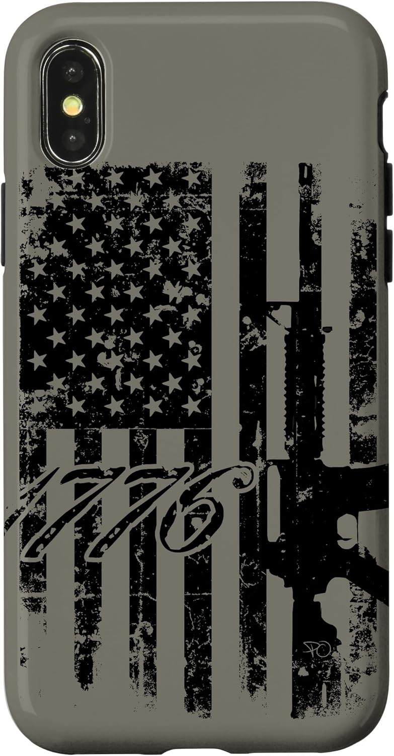 Distressed American Gun Rights USA Flag 2nd Amendment AR-15 Case for iPhone 13