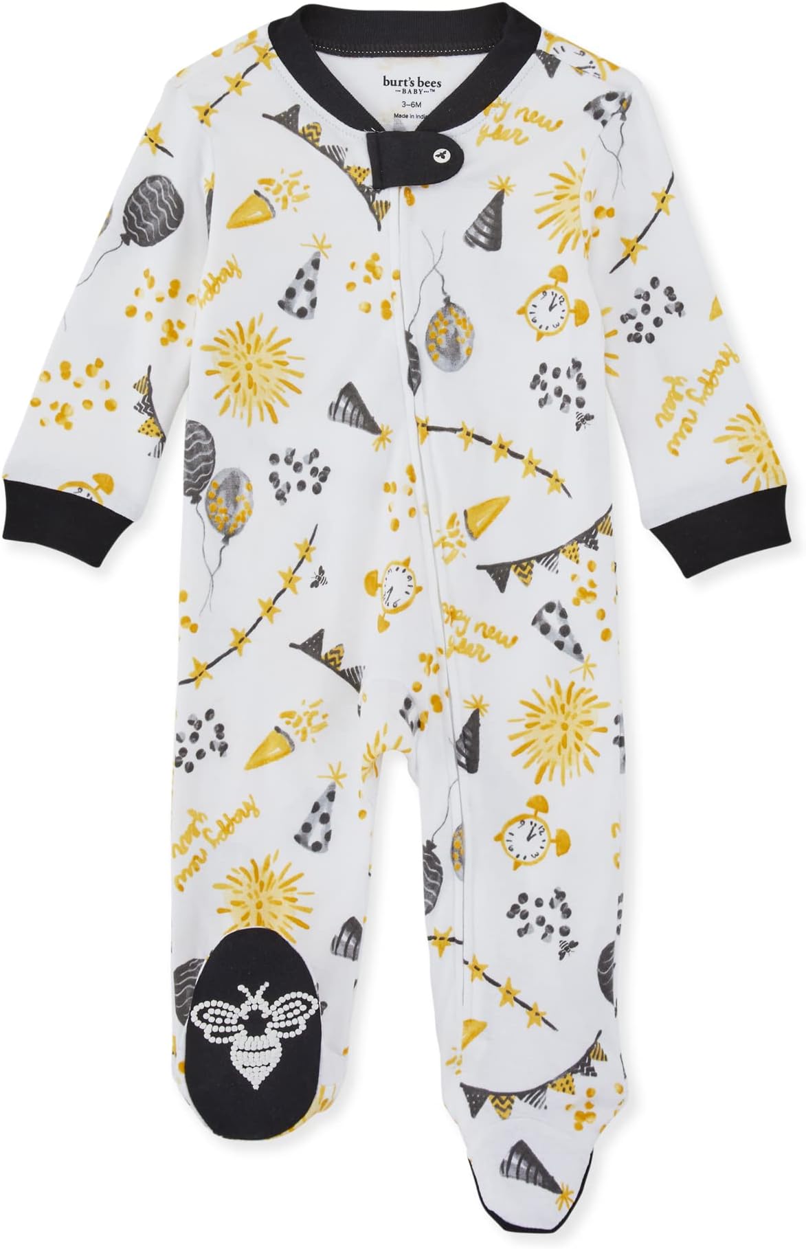 Burt's Bees Baby Baby Boys' Sleep and Play Pjs, 100% Organic Cotton One-Piece Romper Jumpsuit Zip Front Pajamas