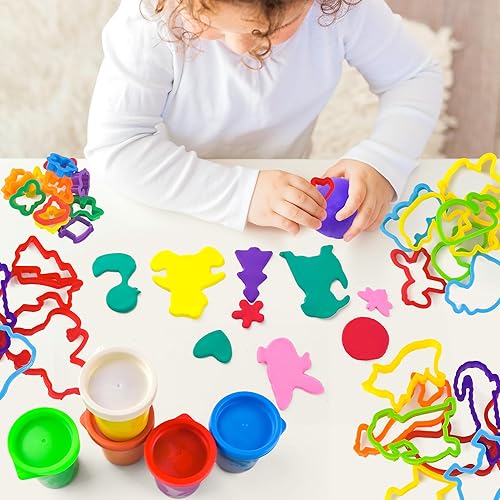 Miniatura 7 de Juego de herramientas de juego de masa para niños, 32 piezas de accesorios de masa con moldes de animales y cortadores de forma, juguetes de