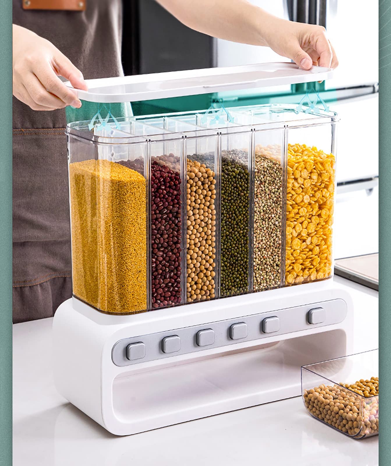 Amazon｜シリアルディスペンサー壁掛け、ドライフードディスペンサー6