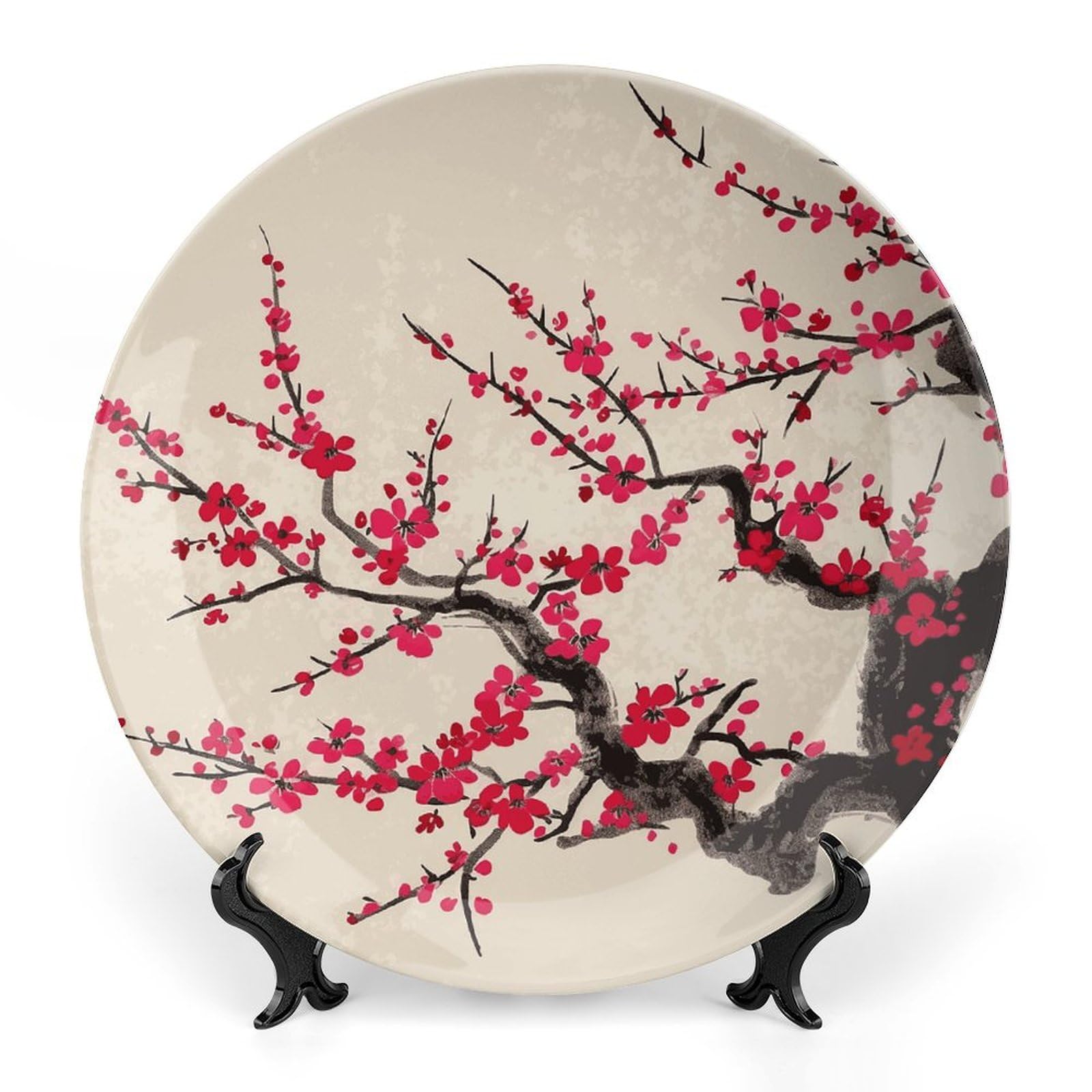 Fiori giapponesi Fiore di ciliegio Piatti decorativi Osso Cina Piastra per Display Ceramic Cena Piatti per Tavolo Dessert Piatto con Display Supporto per Home Decor Soggiorno Ornamento 7