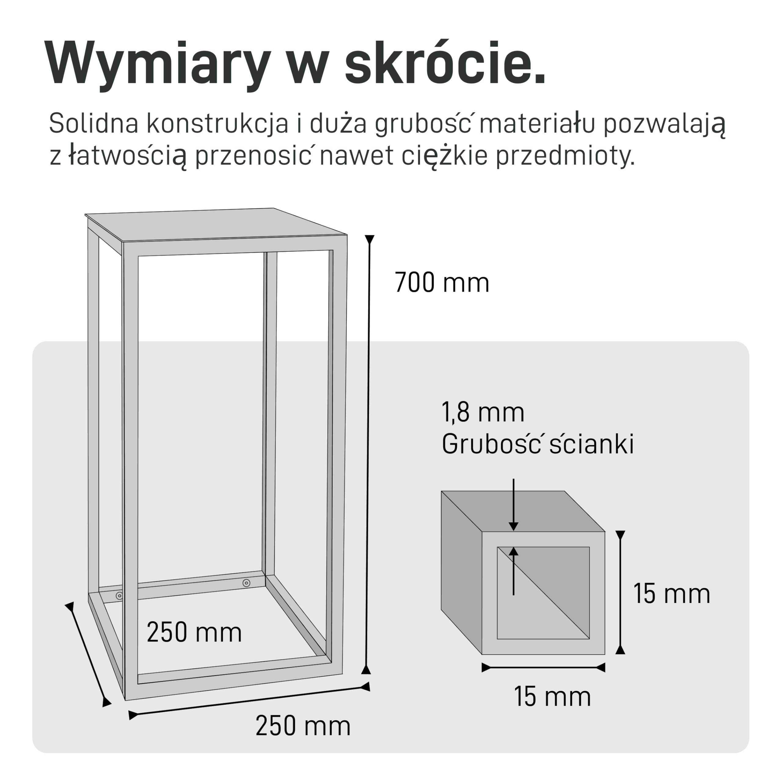 Natural Goods Berlin 1 x stojak na kwiaty, metalowy, biały, 70 cm – prostokątny dekoracyjny stojak na rośliny – taboret na kwiaty, odporny na warunki atmosferyczne, stabilny i łatwy w utrzymaniu –
