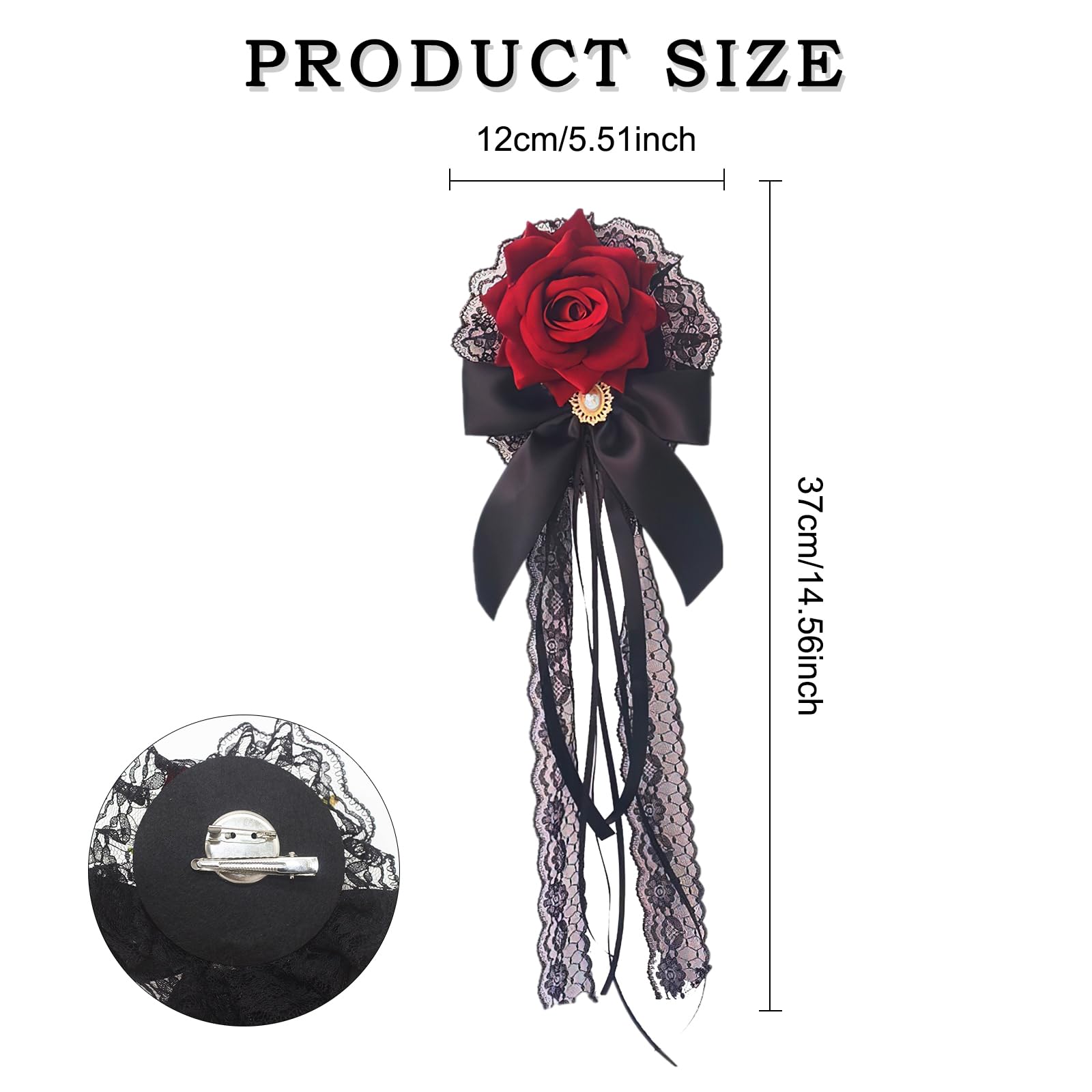 Amazon.com : Generic Rose Bow Hair Clip Lolita Gothic Rose Bowknot