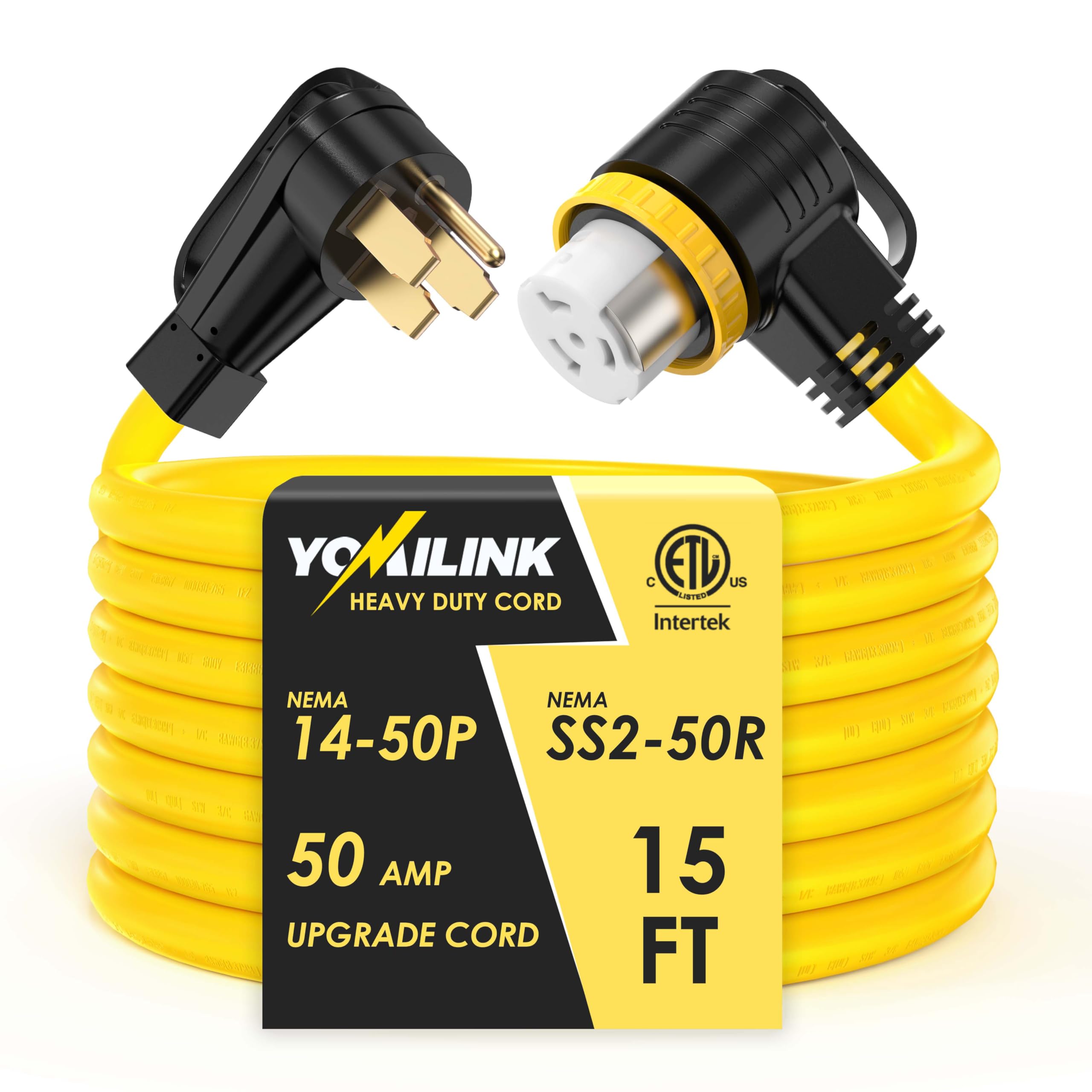 Amazon.com: YOMILINK 15 Feet 50 Amp RV/Generator Cord, ETL Listed
