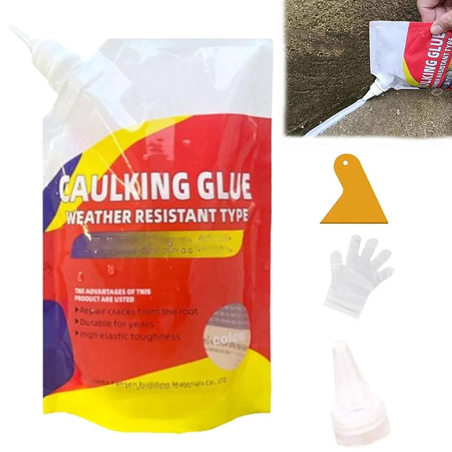 Concrete Crack Waterproof Repair Sealant, Caulking Glue Weather Resistant Type, Outdoor Crack Filler, Quick-Drying Sealing Adhesive (1pcs)