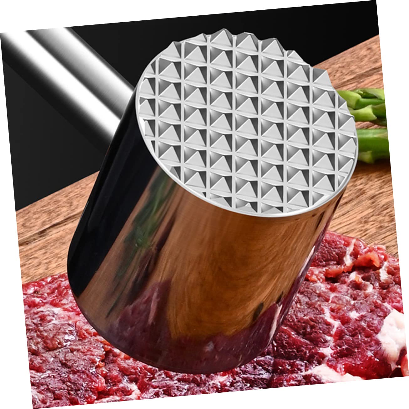 GLEAVI Mazo Profesional para Carne Herramienta de Cocina para Ablandar Carne para Filetes y Cubos Material Metálico Uso Cocina