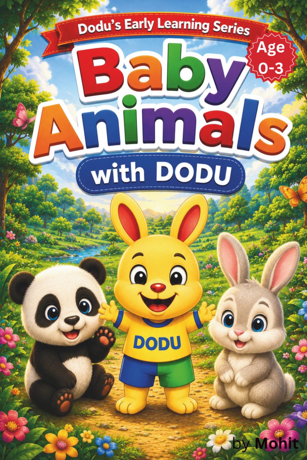 First Baby Animals with Dodu: A Toddler Learning Book for Ages 0–3 | Early Baby Animal Recognition, Vocabulary Building & Visual Learning for Babies ... Cute Real Animals, Easy Words & Fun Learning