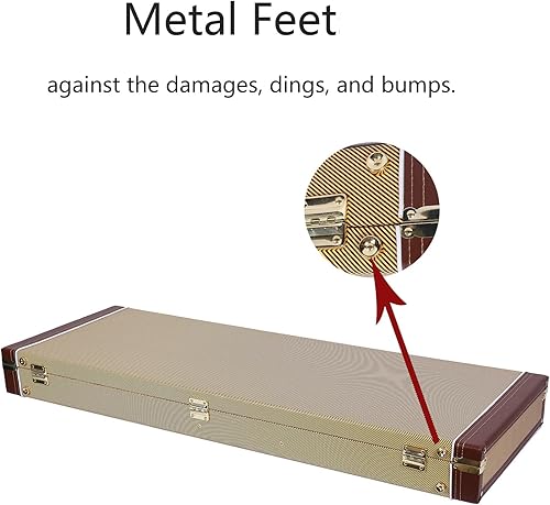 Miniatura 32 de Crossrock Caja de madera para guitarras estilo bajo de precisión derecha Tweed de vinilo (CRW620PBTW)