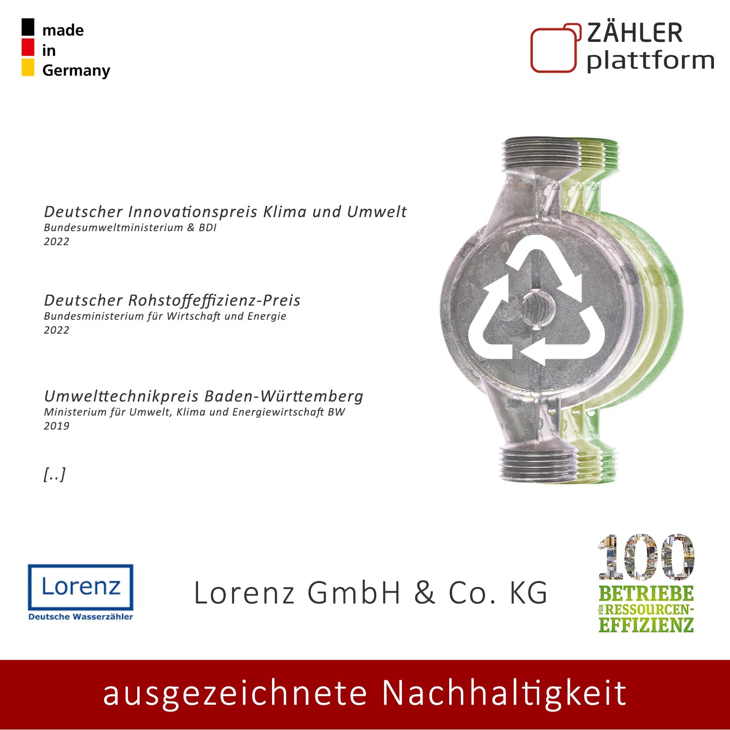 Wasserzähler Garten geeicht 2026 Wasseruhr MADE IN GERMANY Gartenwasserzähler Zapfhahn Qn 1,5 BL 110 mm 3/4 Zoll