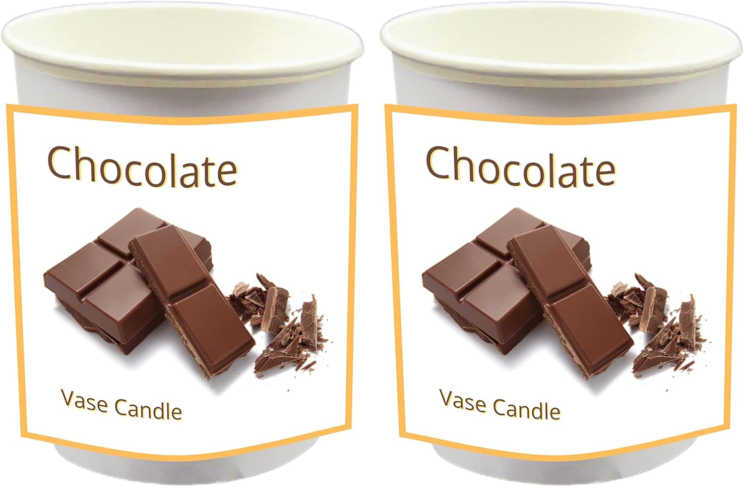 Chocolate Vase Candle - Smells like a Chocolate Candy Bar. (Clear Set)