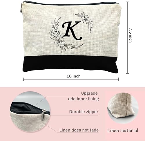 Miniatura 4 de Bolsa de cosméticos para dama de honor, bolsa de maquillaje personalizada, bolsa de maquillaje personalizada con monograma inicial, regalos de dama