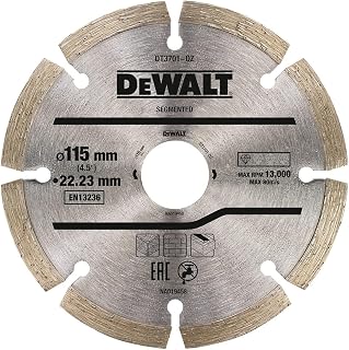 DT3701-QZ Disc De Diamante para Corte En Seco Con Borde Segmentado 115mm for DIYers & Professionals, Ideal for Cutting and Finishing Jobs, 115mm, Single Unit