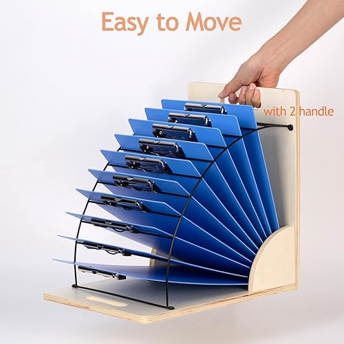 Miniatura 7 de Glolaurge Portapapeles portapapapeles de madera soporte para portapapeles para aula oficina