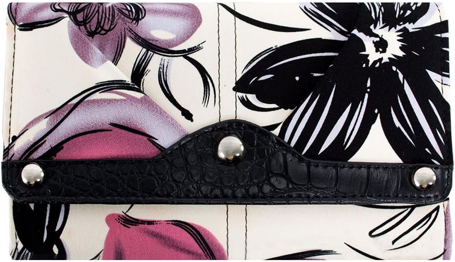 Parinda Women's GIADA Tri-fold Snap Closure Wallet, Violet Floral