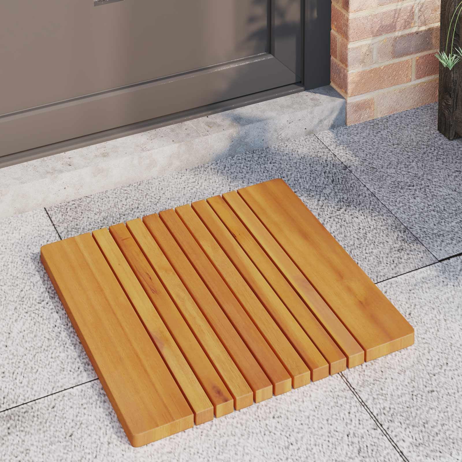 Alfombra de baño de madera marrón lisa, 52 x 50 cm, antideslizante, diseño ventilado, absorbente, para baño, ducha, ducha, bañera, secado rápido, versátil, para baño