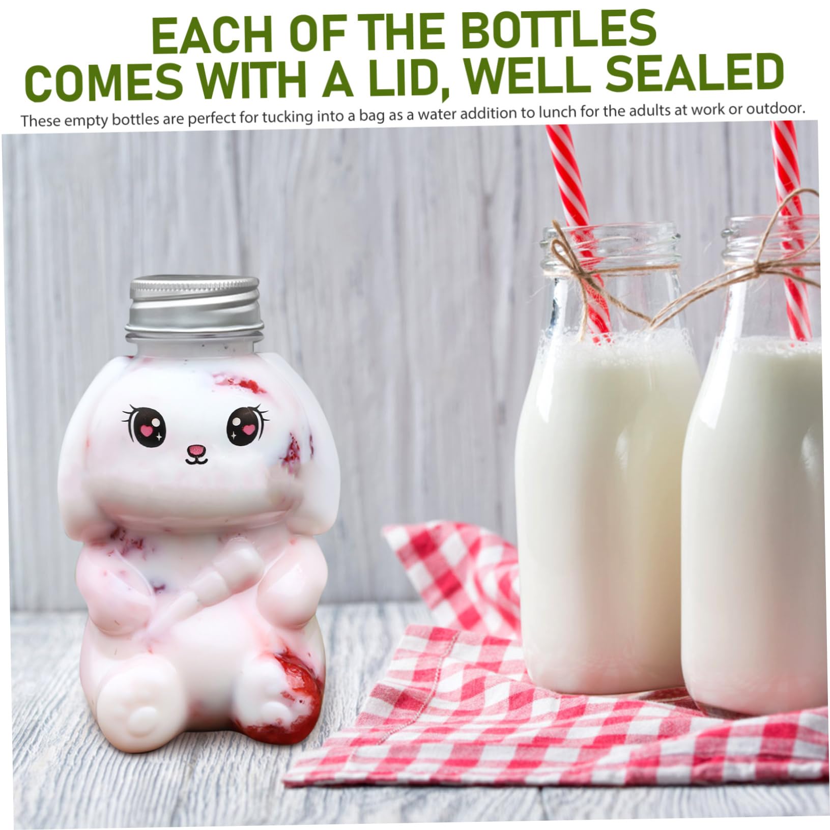 Amazon.co.jp: GREENADSCAPE 5個 透明な特殊形状ウサギボトル 再