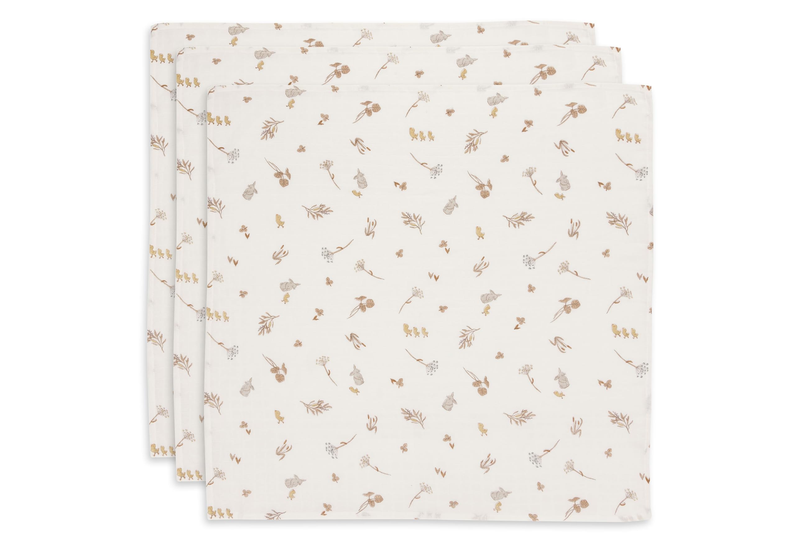 Jollein Musselin Tuch Baby - Riverside - 3er Pack - 70x70cm - 100% Baumwolle - Spucktücher Baby - Oeko-TEX Zertifiziert