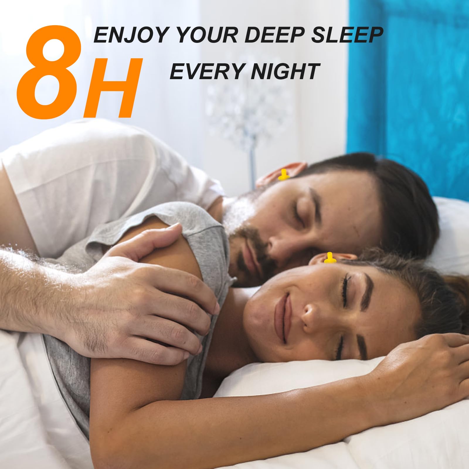Tapones para los oídos para dormir con cancelación de ruido, tapones de silicona suave, 8 pares de tapones reutilizables para los oídos, impermeables, reducción de ruido, tapones para los oídos para