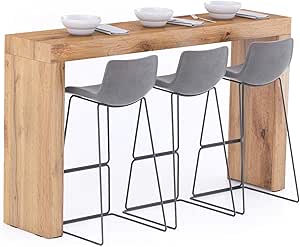 Amazon.com: Mobili Fiver, Evolution High Table 70.9 x 15.7 in, Rustic ...