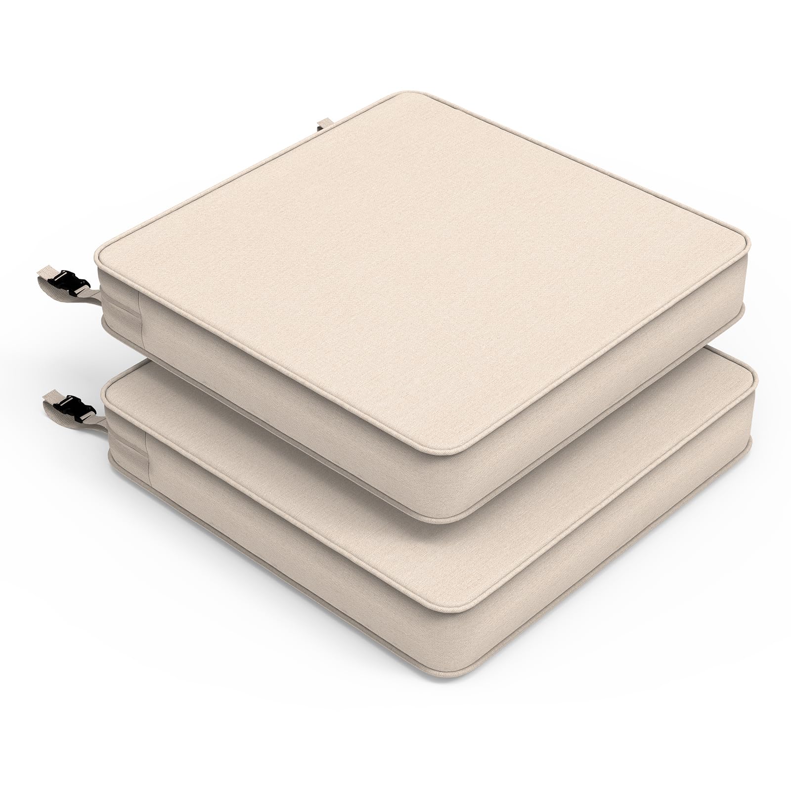 LVTXIII Patio Chair Cushions 19"x19"x3", Water-Repellent Outdoor Seat Cushions for Patio Furniture, Square Chair Pads with Ties for Home Garden