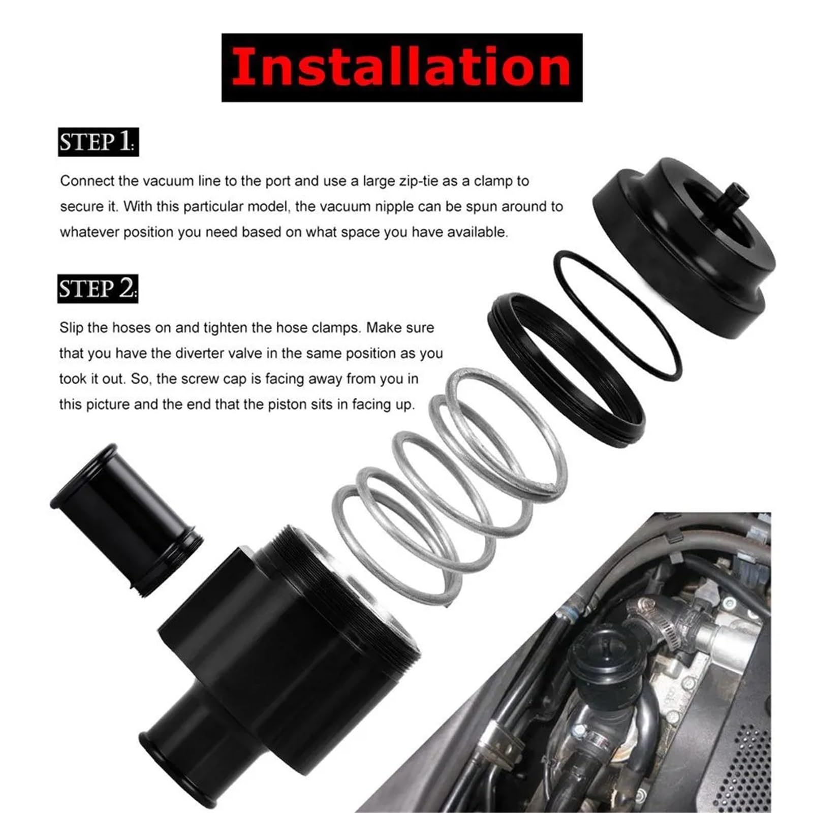 Dump Valve,Valve Echappement Soupape de dérivation Turbo Utilisation adaptée pour Audi TT Quattro 00-06, soupape de décharge Boost 1.8T 2.7T(Black)