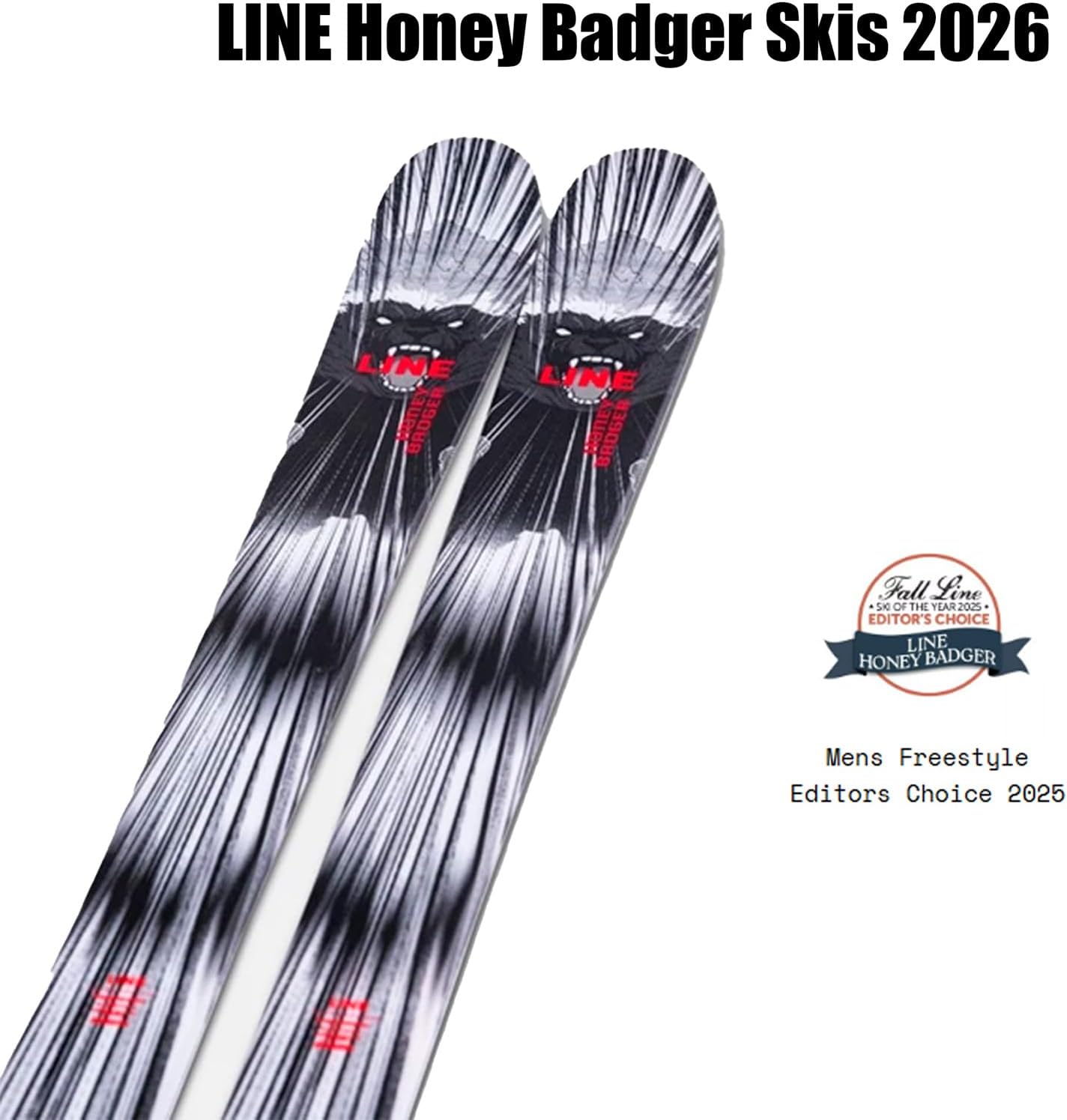 LINE Unisex Honey Badger Skis | Lightweight Durable Freestyle Outdoor Winter Sports Alpine Skis with Aspen Veneer Core | Functional Design for Beginner & Intermediate Skiers | Without Bindings