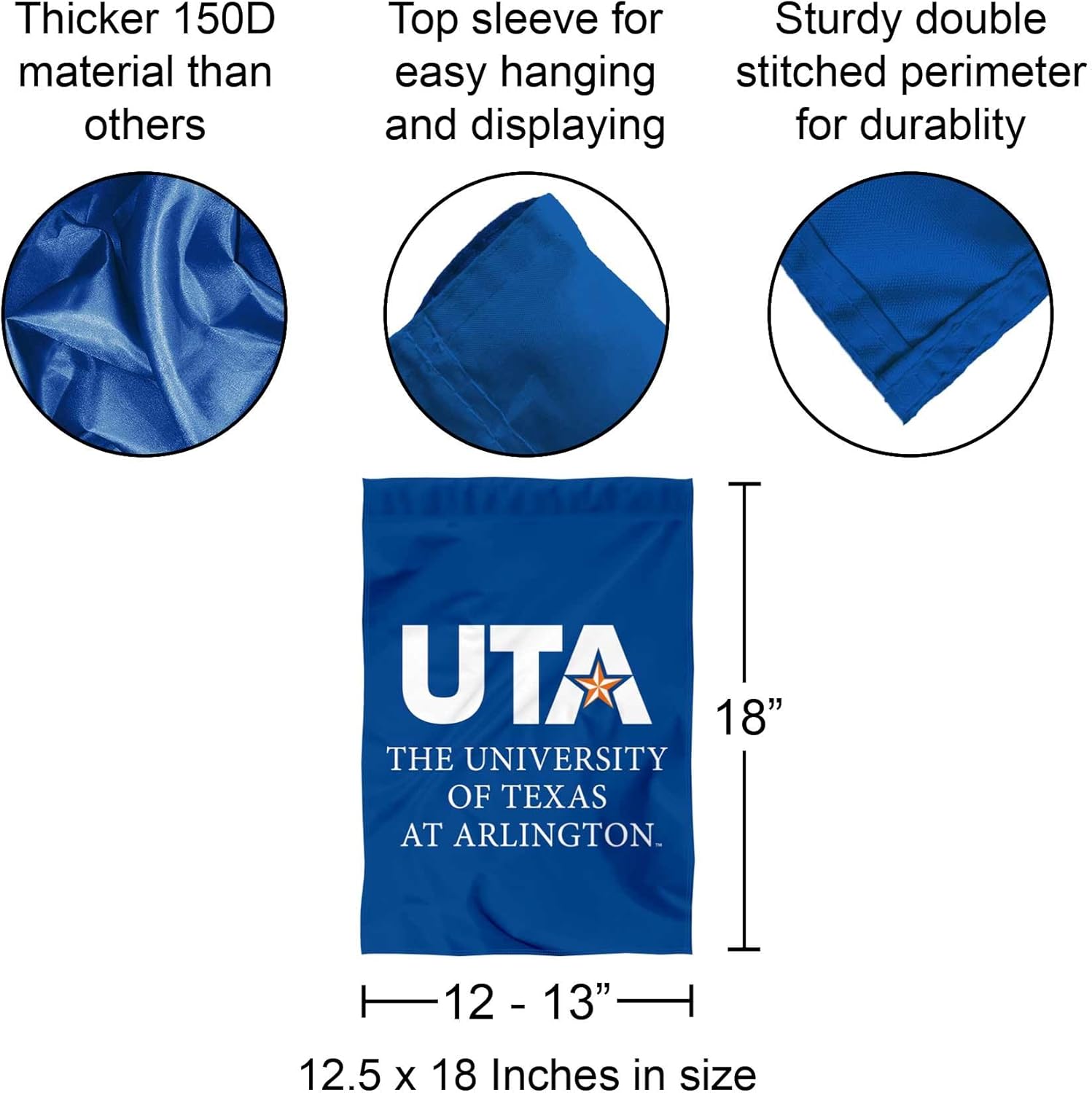 College Flags & Banners Co. Texas Arlington Mavericks Wordmark Garden Banner Flag - Image 3