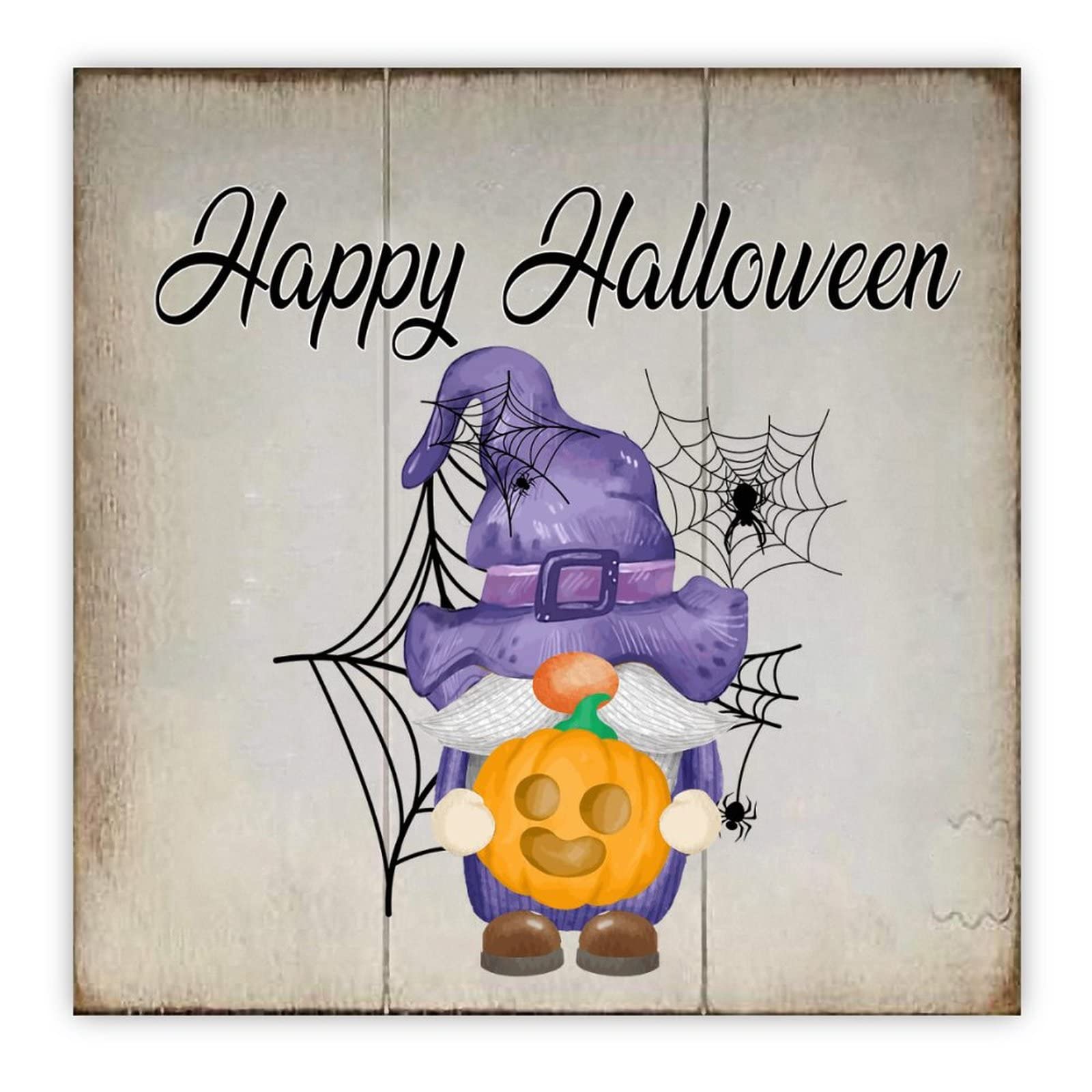 Décoration murale Halloween citrouille en bois pour sublimer votre entrée