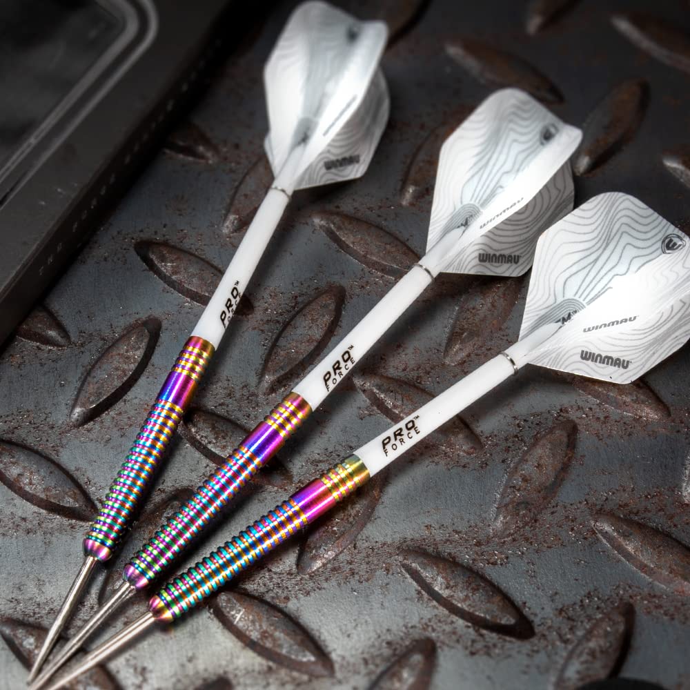 WINMAU Solaris Pro Specialist Jeu de fléchettes avec ailettes et tiges en Acier tungstène