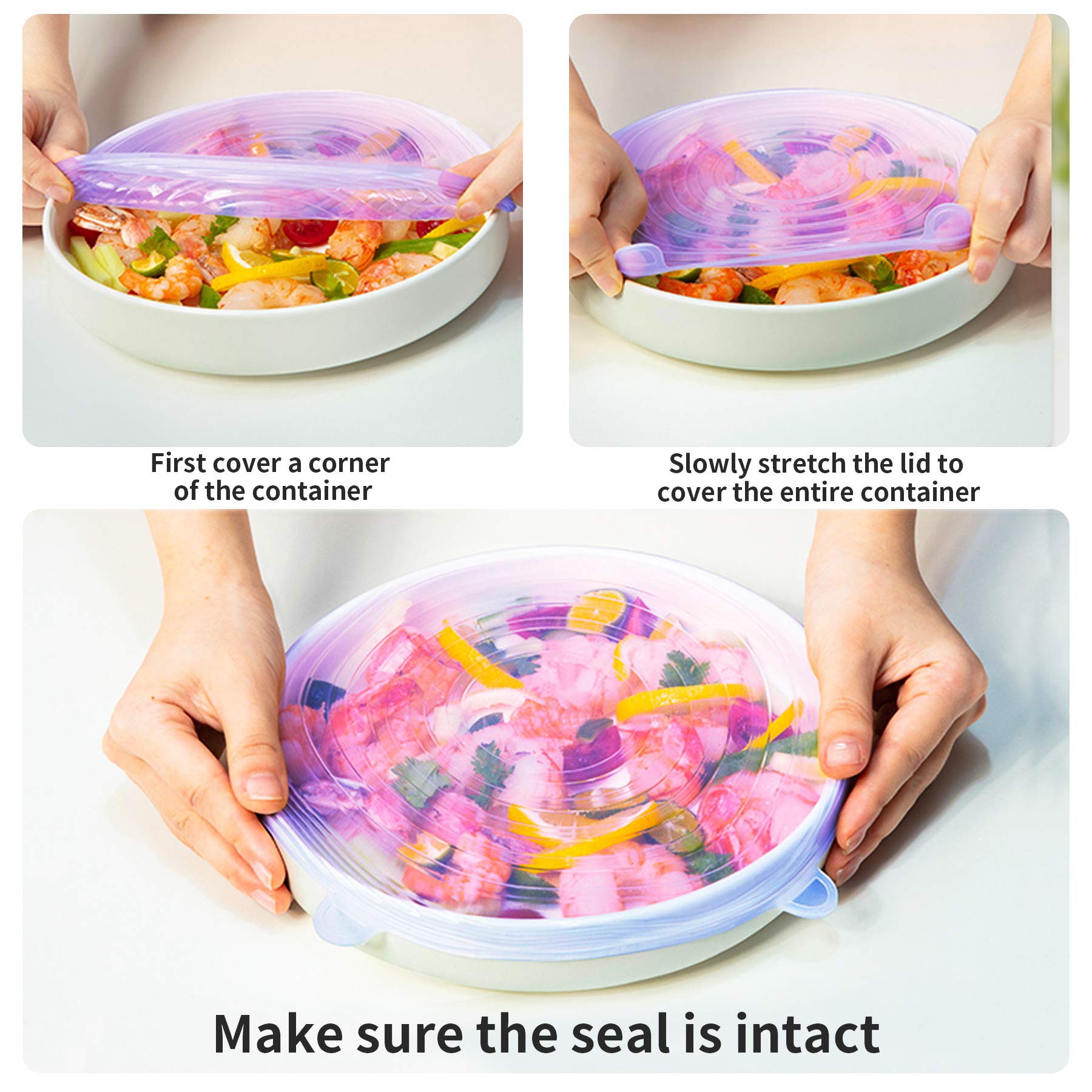 Couvercle Conserve 5 Couvercles En Silicone Réutilisables - Effet Ventouse, étanches Et Résistants à La Chaleur (Gris) Couvercle Silicone Extensible