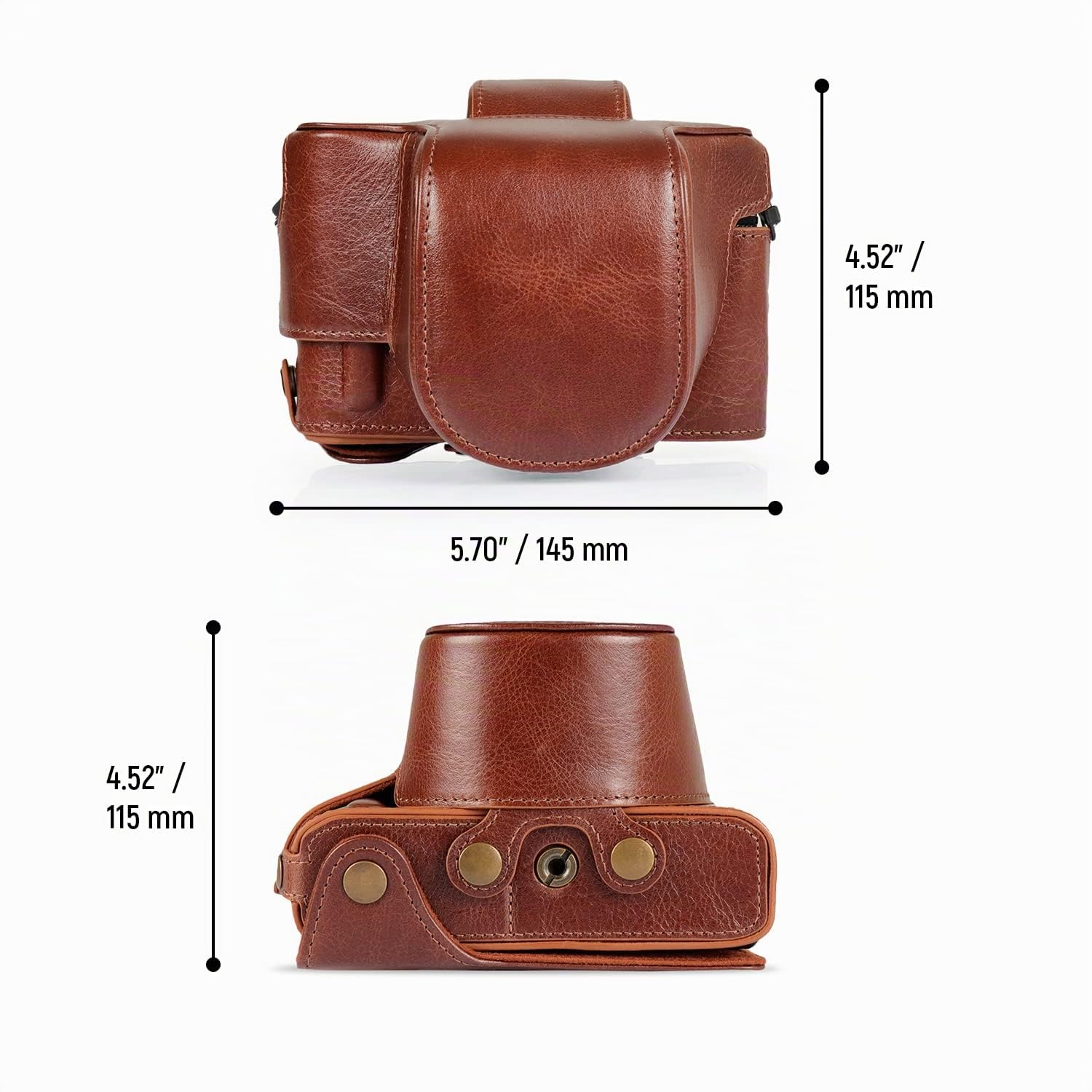 MegaGear Ever Ready Genuine Leather Camera Case Compatible with Nikon Z FC (16-50mm) (Marrón)