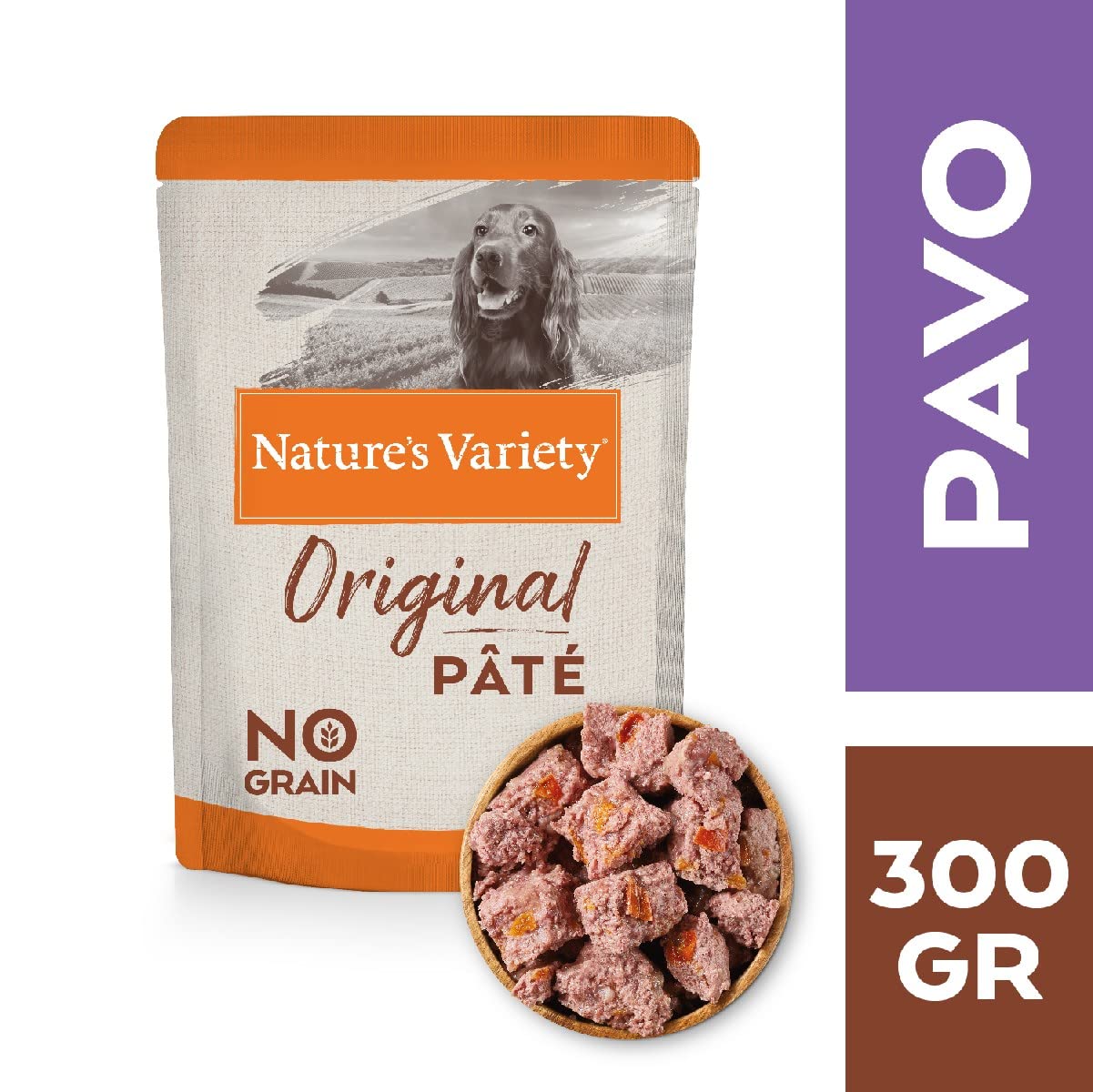 Nature's Variety Original No Grain - Paté para Perros Adultos con Pavo - Caja 8 x 300 g