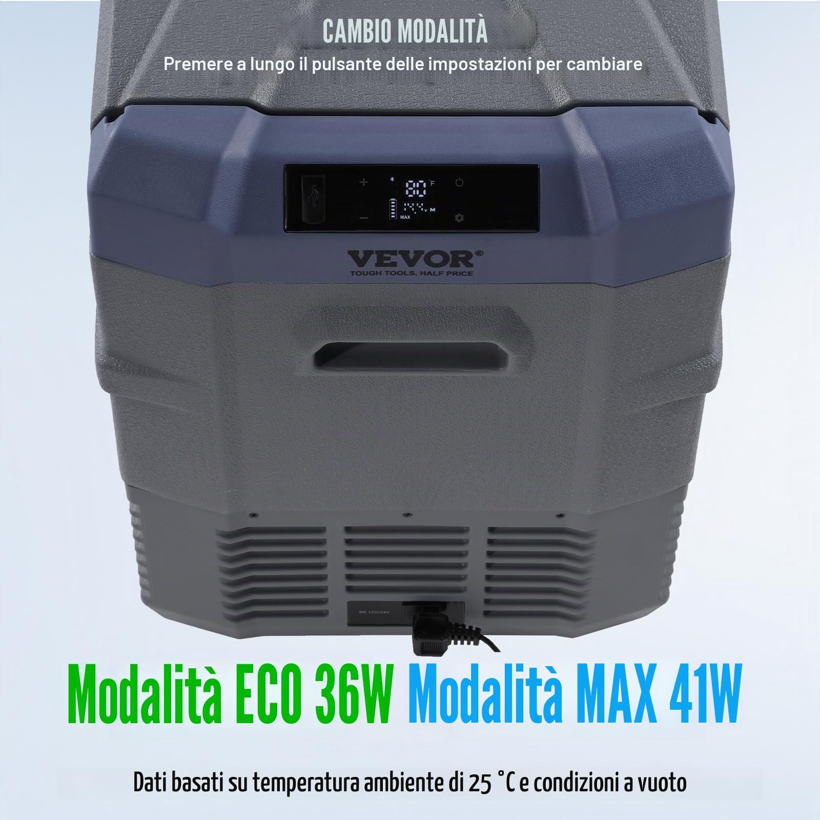 VEVOR Frigorifero per Auto 45L 12V Compressore Congelatore Portatile Zona Singola