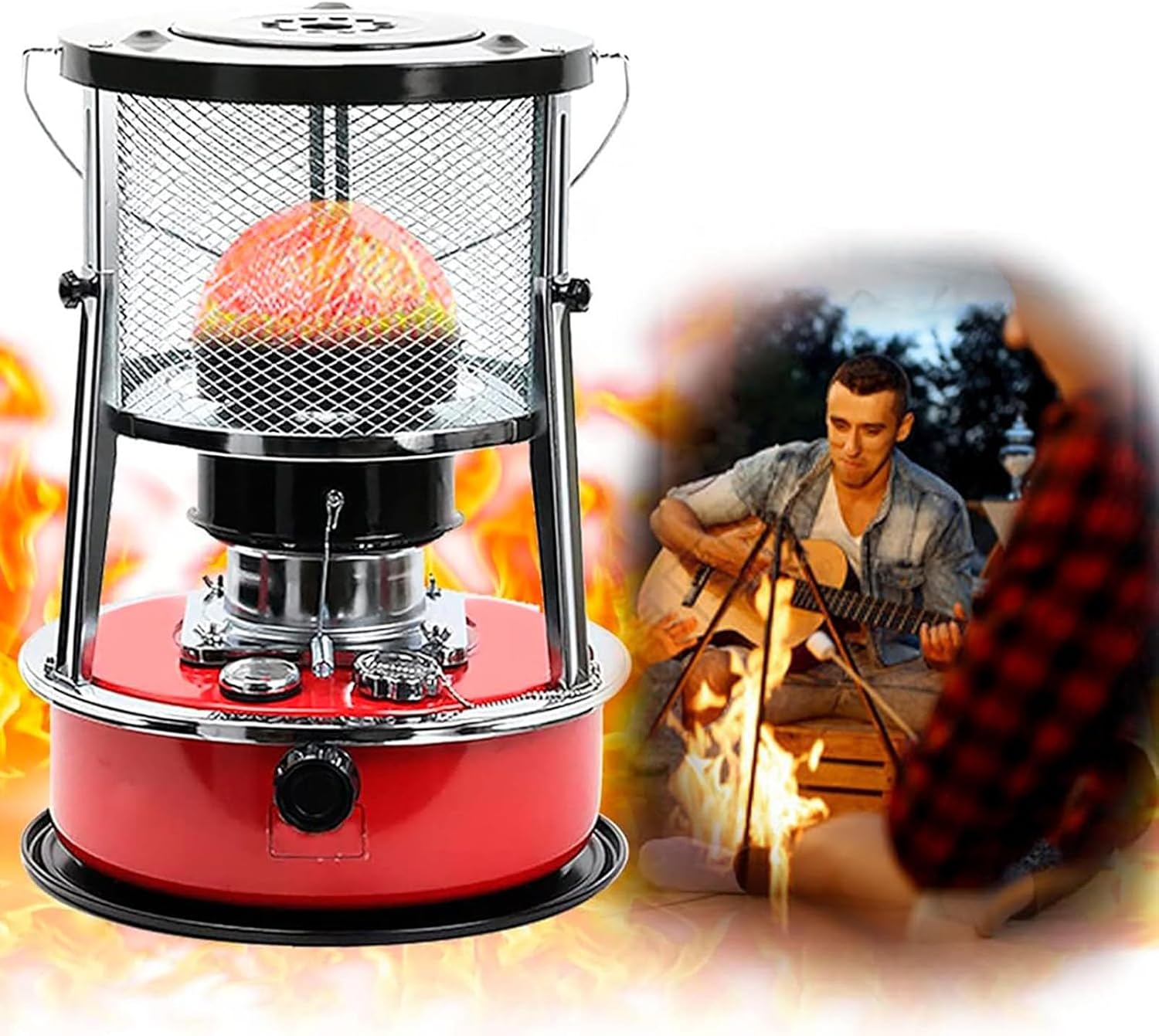 Paraffin Heater, Kerosene Stove Heater for Indoor/Outdoor Use, 360° Surround Heating, 5.2L Capacity, Ideal for Home & Camping, Efficient Indoor Heating Solution