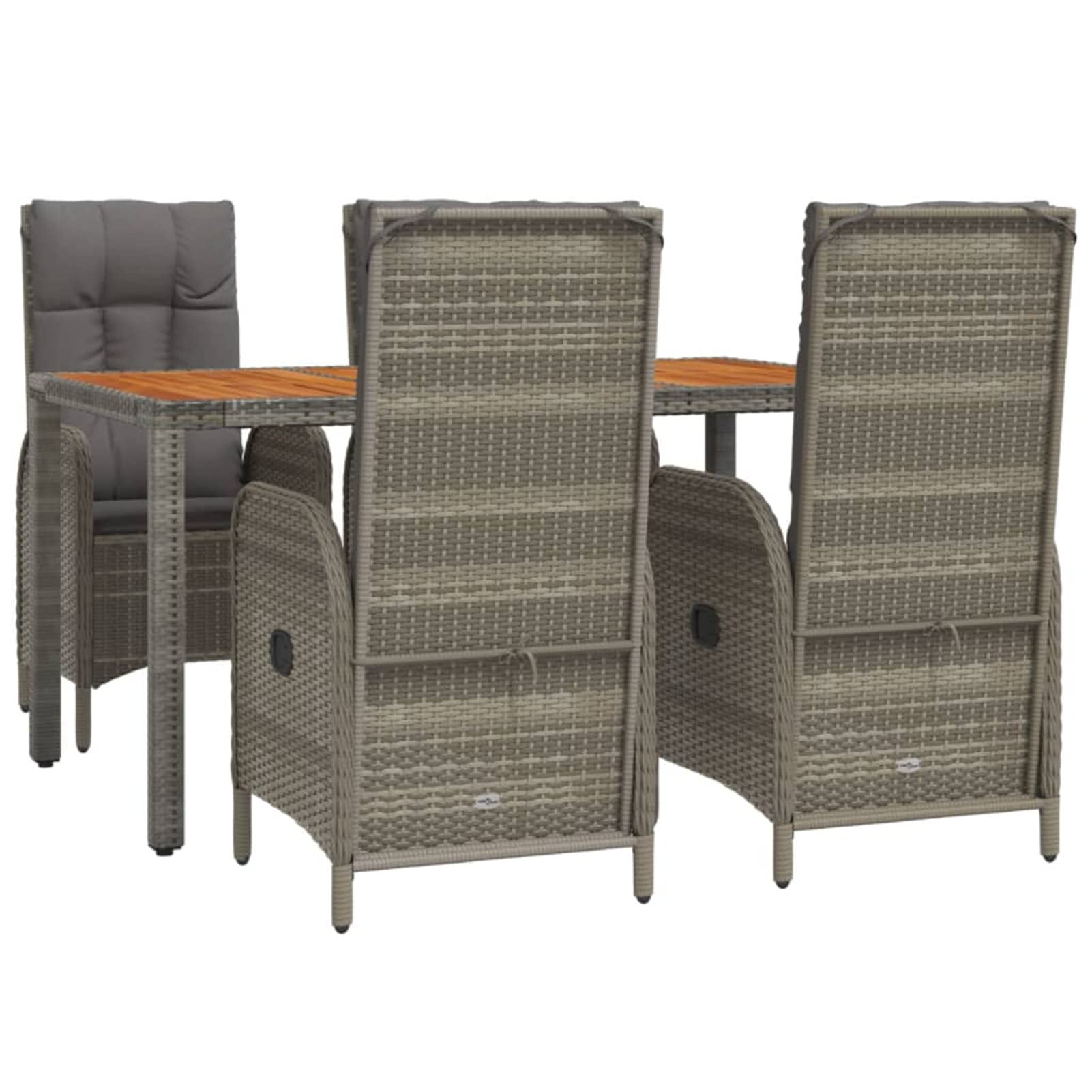 3185040 Set da Pranzo da Giardino 5 pz con Cuscini in Polyrattan Grigio Testata in Legno,Testata Letto Matrimoniale Muebles Dormitorio Spalliera Letto Testiere per Letto Matrimoniale