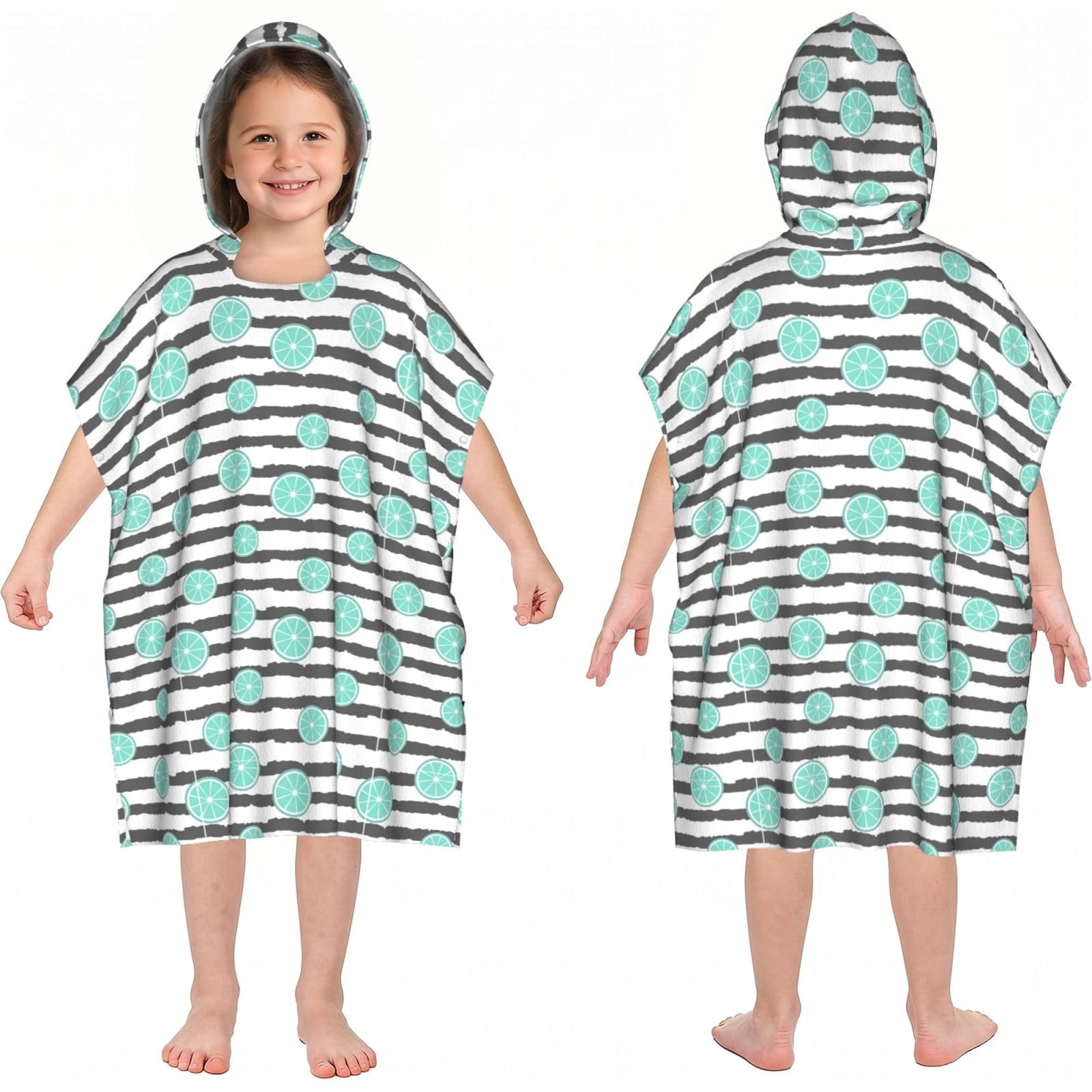 Noble Ren Lemon Slices Hooded Kids Beach Towels Girls Boys Swimming Coverings Towels Bath Towels, Bathrobes, And Ponchos Absorb Water Quickly And Dry Well