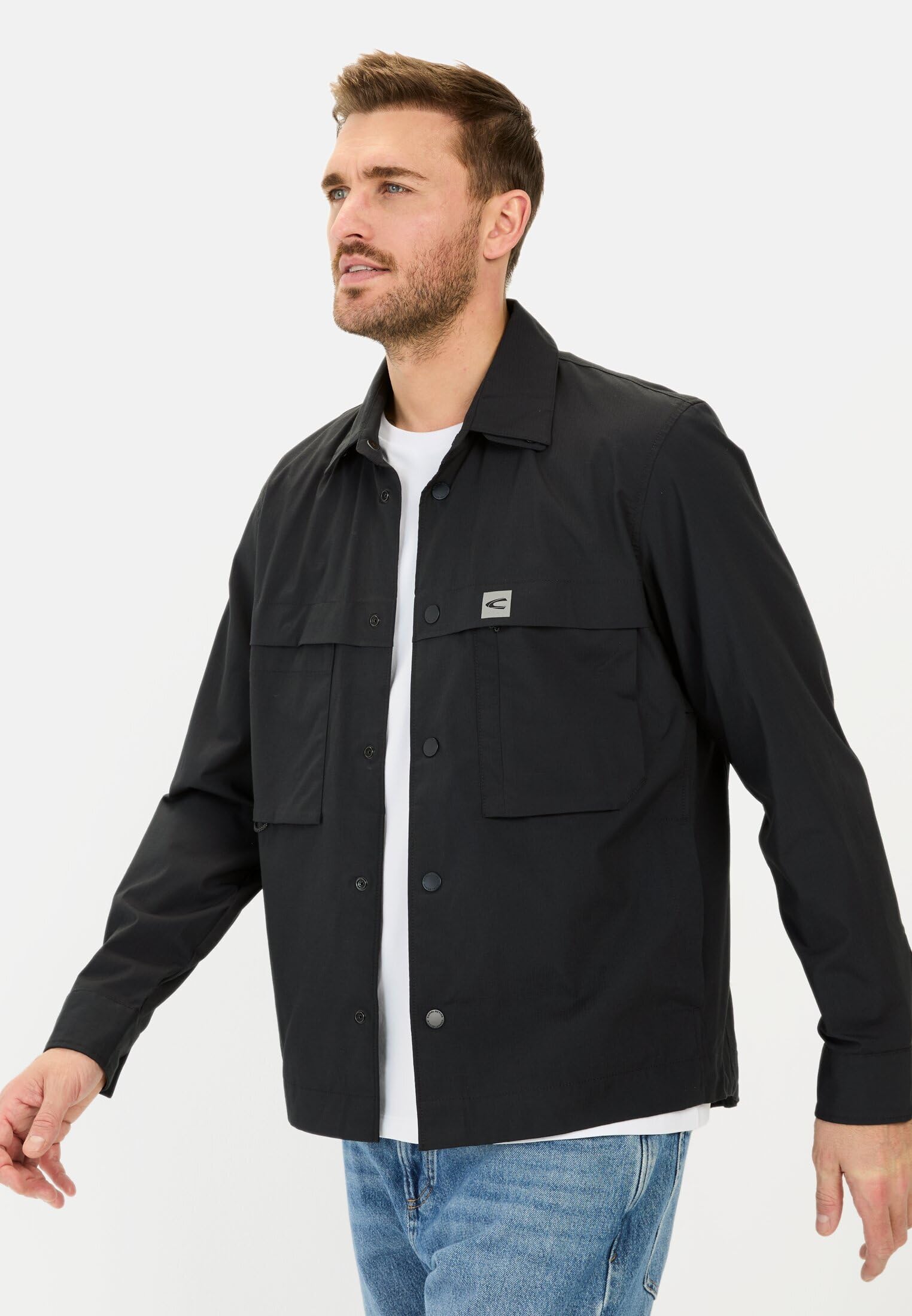 camel active Herren Funktionales Overshirt aus einem Baumwollmix