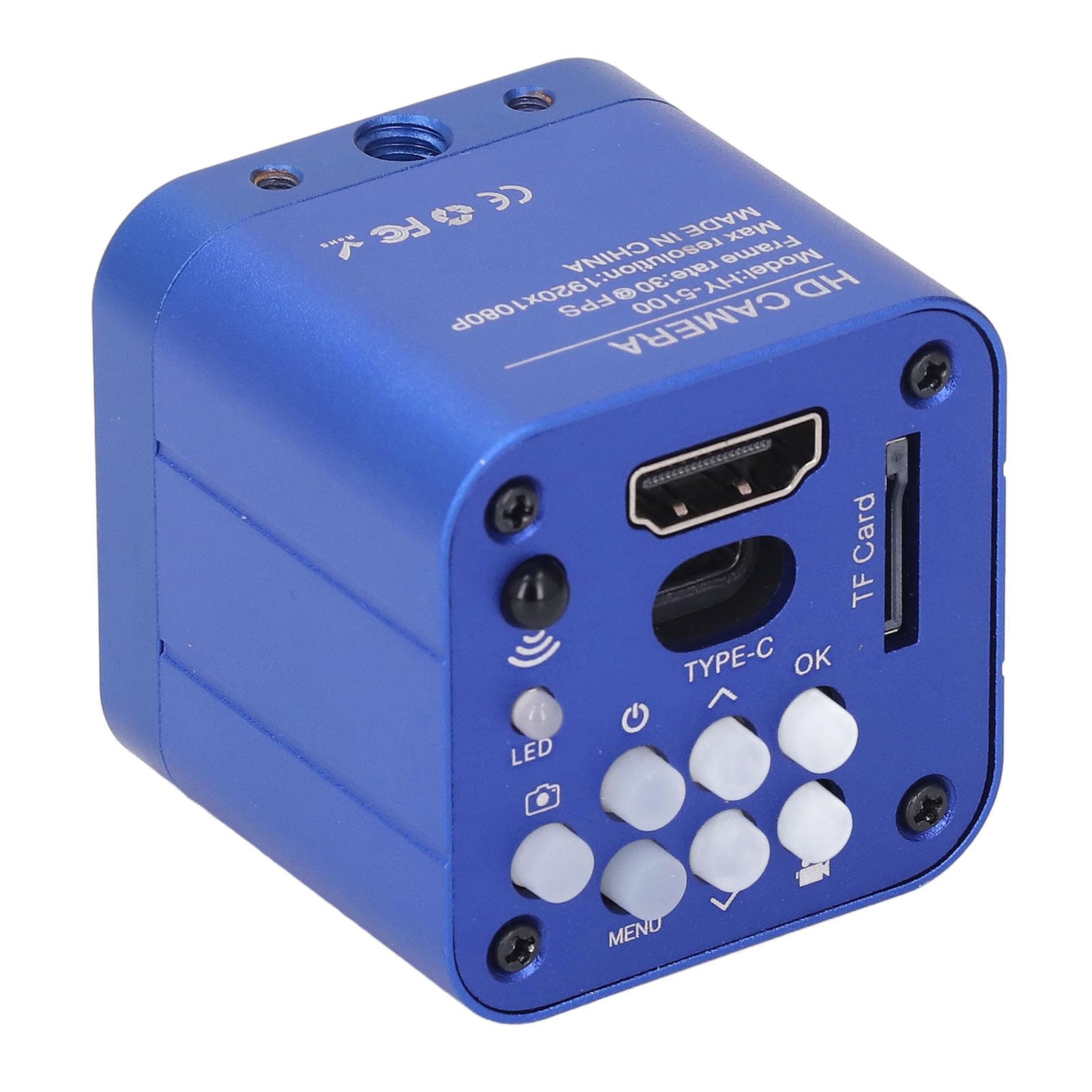 LiebeWH 24MP Mikroskopkamera 1080P USB Industriekamera mit 0,5X Adapter für 23,2mm 30mm 30,5mm Okular, Messsoftware (EU-Stecker)