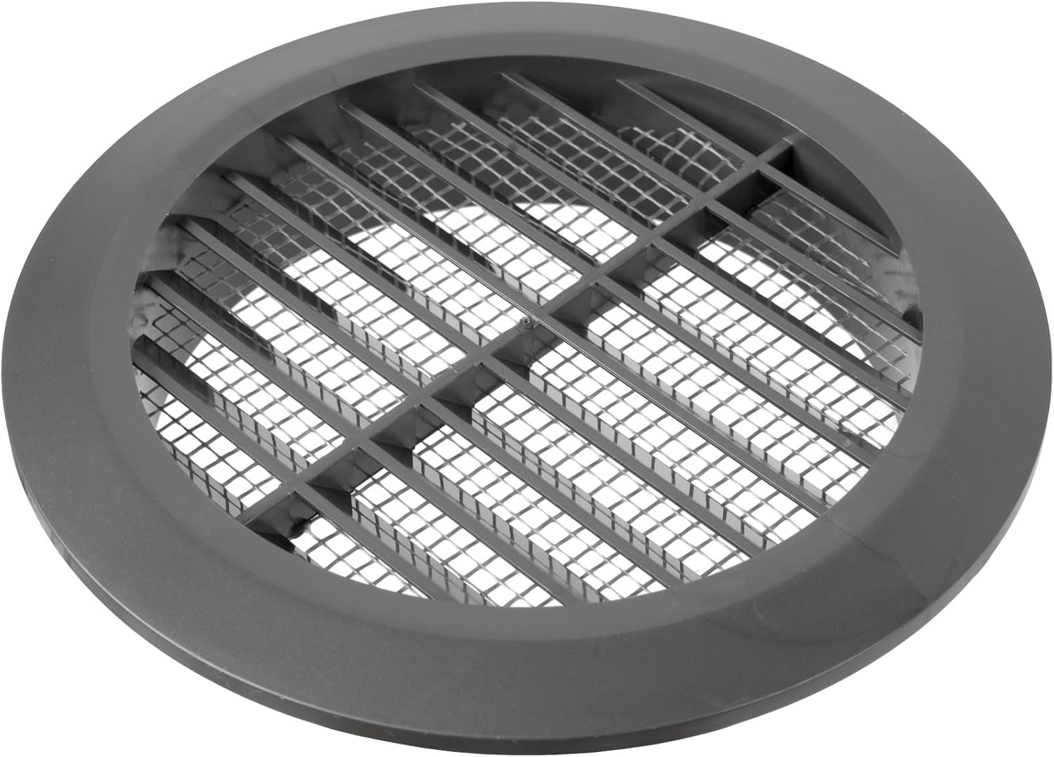 Vent Systems - Pack of 2-4'' Inch Graphite Soffit Vent Cover - Round Air Vent Louver with Built-in Mesh Screen - HVAC Vents for Home Office, Dryer, Kitchen, Bathroom Vent Cover - Ceiling, Wall Vent