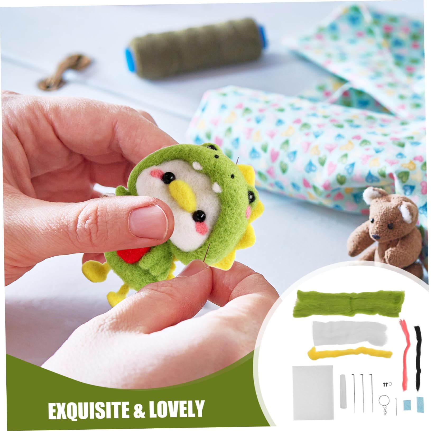 DOITOOL 1 Set DIY Needle Felting Kit Convenient Crafting Box for Adorable Felt Shapes Materials for Easy and Fun DIY Projects Present for Craft Lovers